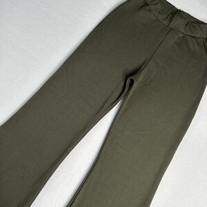 Oak + Fort Womens Size M NWT Split Hem Pant Flare Leg Moss Green PT-8015